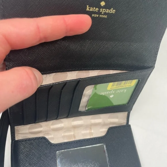 Kate Spade New York Cedar Street Leather Tri-Fold Wallet Wristlet – Phone Case - Picture 5 of 14